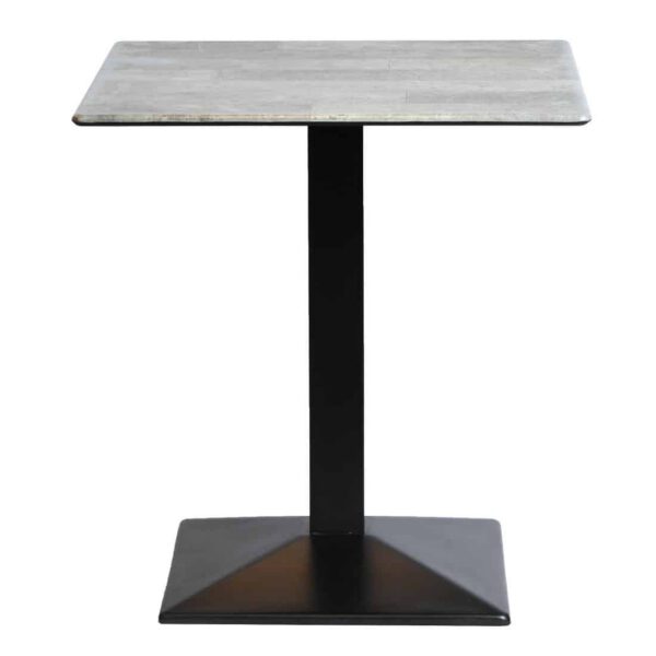 Turin Metal Base 700mm Square Dining Table with Laminate Top in Concrete - Image 3