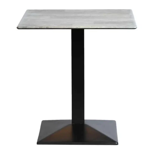 Turin Metal Base 700mm Square Dining Table with Laminate Top in Concrete - Image 3