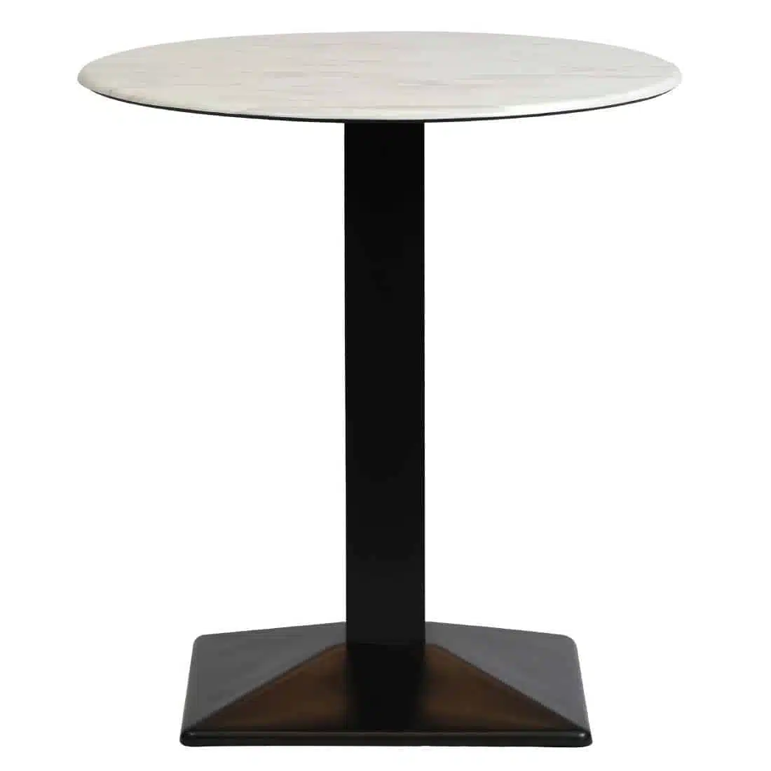 Turin Metal Base 600mm Round Dining Table with Laminate Top in Marble - Image 2