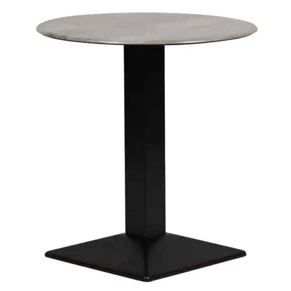 Turin Metal Base 600mm Round Dining Table with Laminate Top in Concrete - Image 1