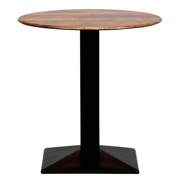 Turin Metal Base 600mm Round Dining Table w/Laminate Top in Planked Oak - Image 3