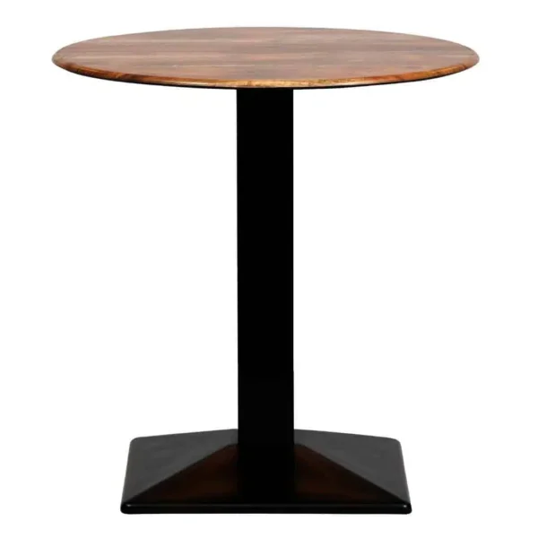 Turin Metal Base 600mm Round Dining Table w/Laminate Top in Planked Oak - Image 3