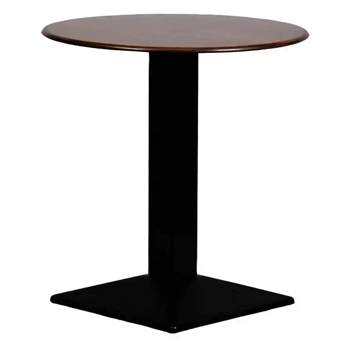 Turin Metal Base 600mm Round Dining Table with Laminate Top in Walnut - Image 1