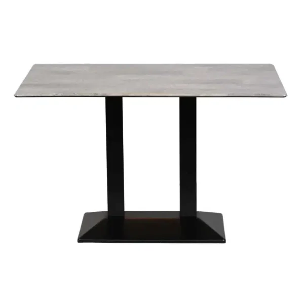 Turin Metal Base Rectangle Dining Table with Laminate Top in Concrete - Image 2