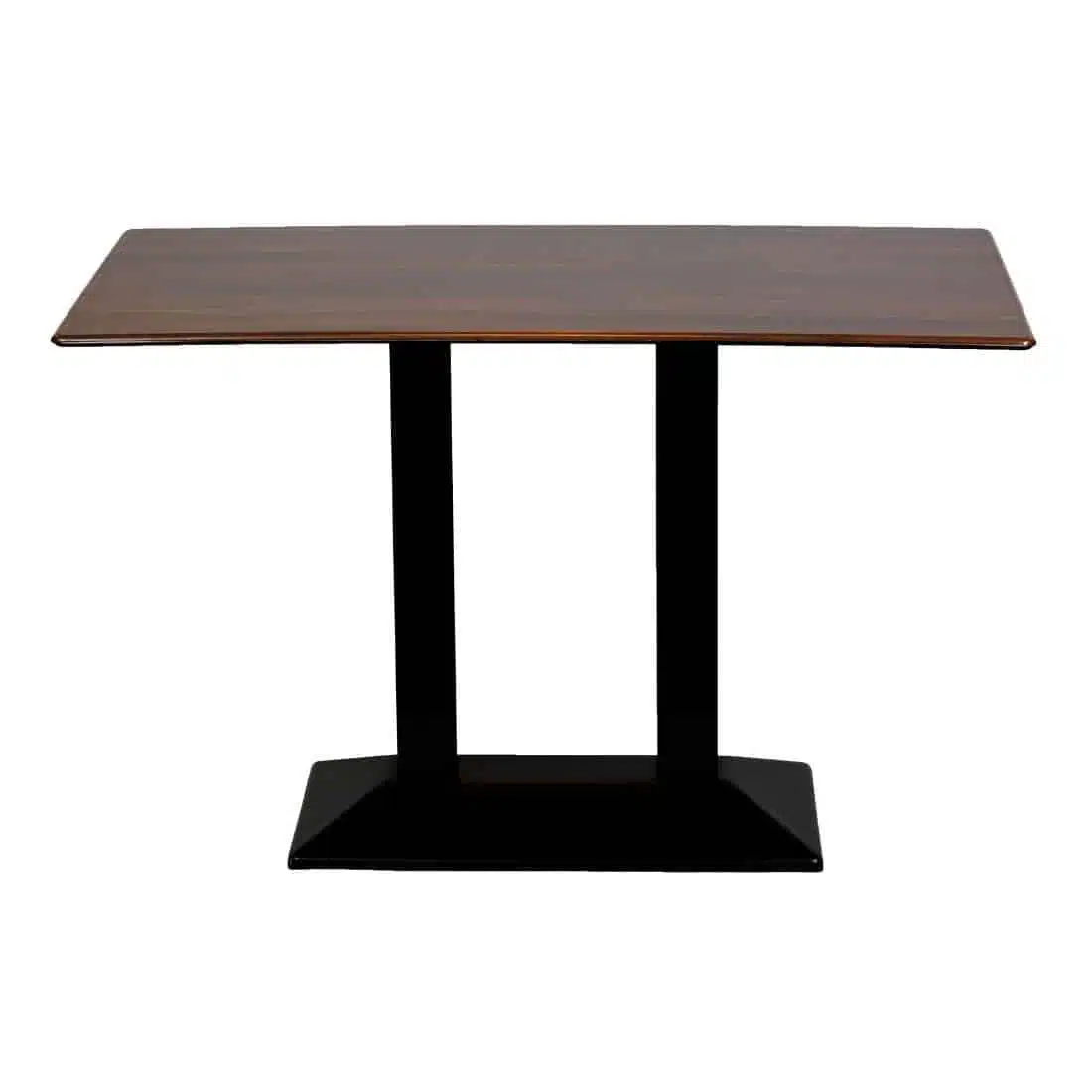 Turin Metal Base Rectangle Dining Table with Laminate Top in Walnut - Image 2