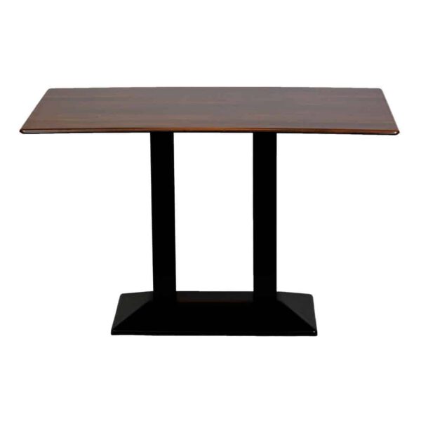 Turin Metal Base Rectangle Dining Table with Laminate Top in Walnut - Image 4