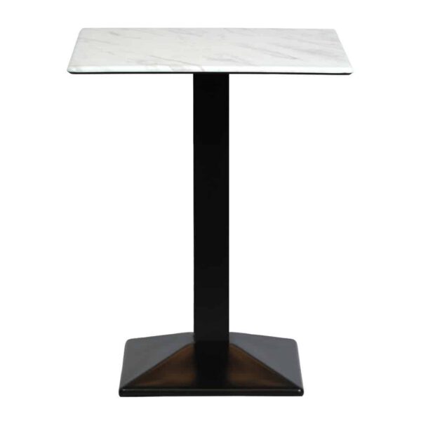 Turin Metal Base 600mm Square Poseur Table with Laminate Top in Marble - Image 4