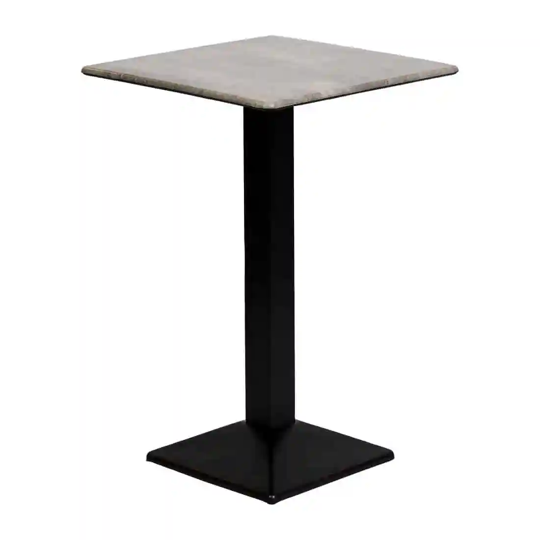Turin Metal Base 600mm Square Poseur Table with Laminate Top in Concrete - Image 3