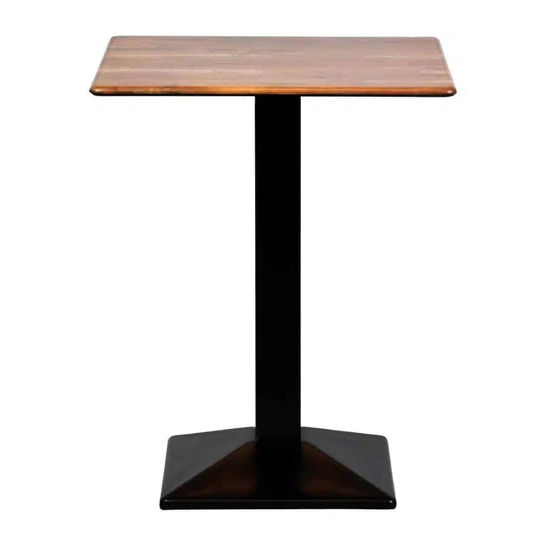 Turin Metal Base 600mm Square Poseur Table w/Laminate Top in Planked Oak - Image 1
