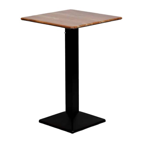 Turin Metal Base 600mm Square Poseur Table w/Laminate Top in Planked Oak - Image 3