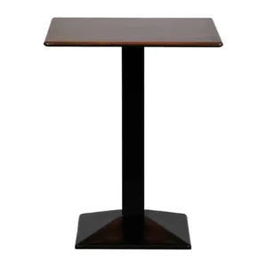 Turin Metal Base 600mm Square Poseur Table with Laminate Top in Walnut