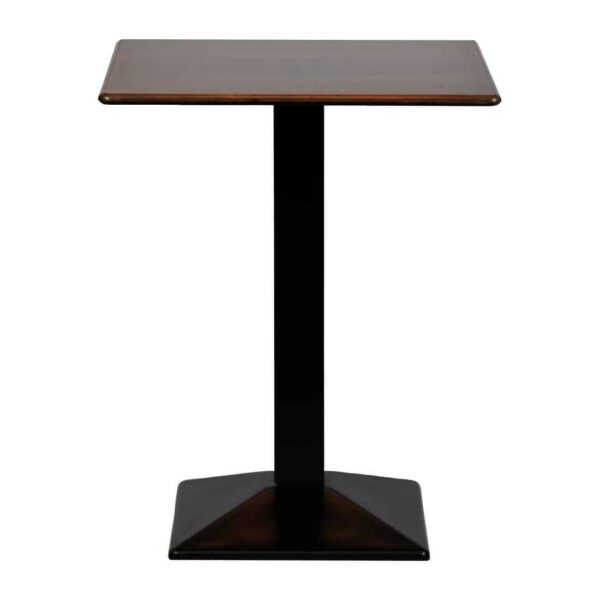 Turin Metal Base 600mm Square Poseur Table with Laminate Top in Walnut