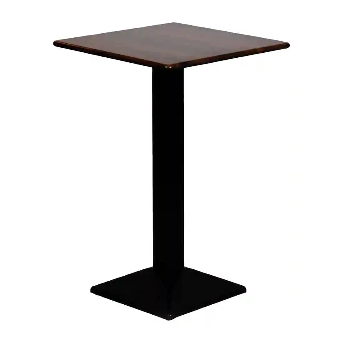 Turin Metal Base 600mm Square Poseur Table with Laminate Top in Walnut - Image 2