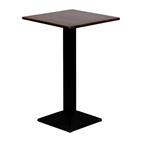 Turin Metal Base 600mm Square Poseur Table with Laminate Top in Walnut - Image 3