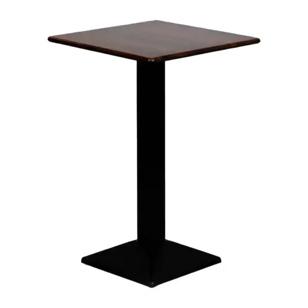 Turin Metal Base 600mm Square Poseur Table with Laminate Top in Walnut - Image 3