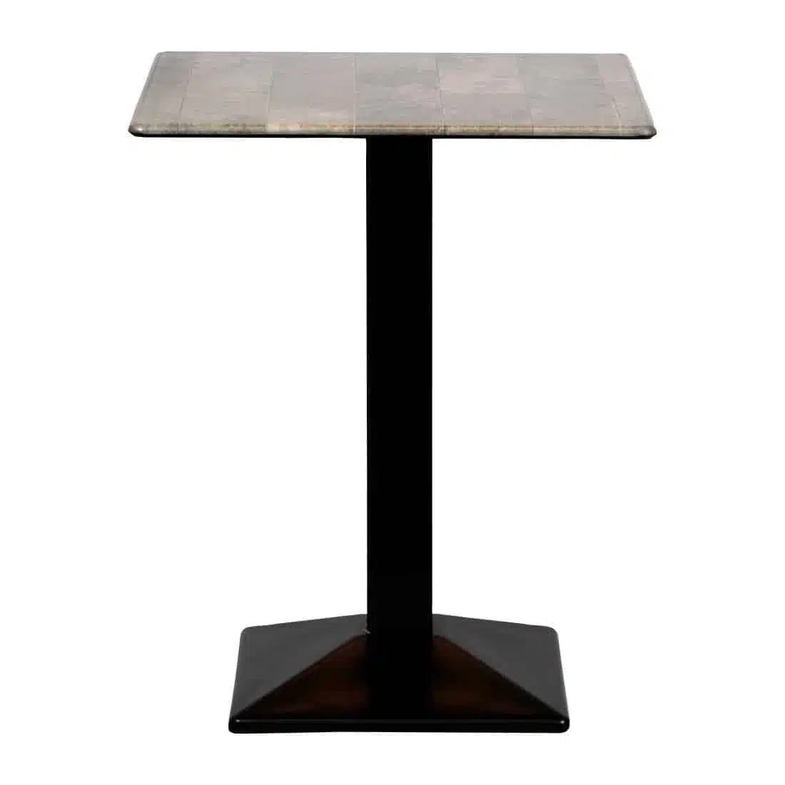 Turin Metal Base 700mm Square Poseur Table with Laminate Top in Concrete - Image 1