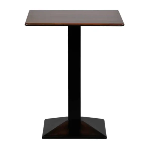 Turin Metal Base 700mm Square Poseur Table with Laminate Top in Walnut - Image 1