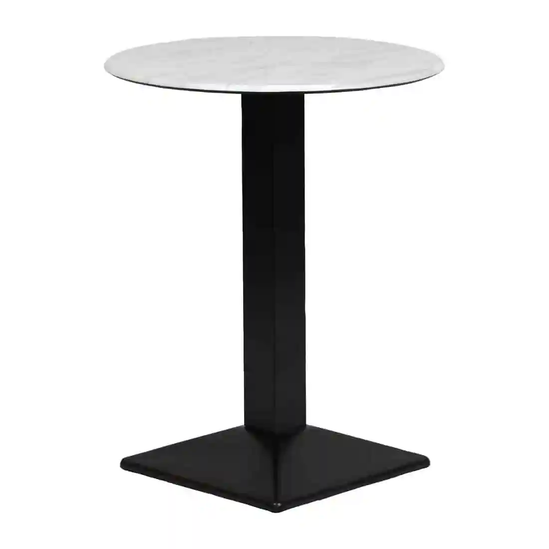Turin Metal Base 600mm Round Poseur Table with Laminate Top in Marble - Image 2
