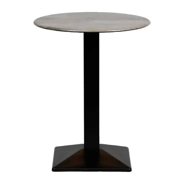 Turin Metal Base 600mm Round Poseur Table with Laminate Top in Concrete - Image 1