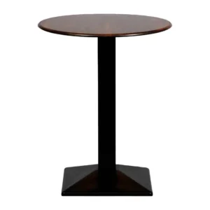 Turin Metal Base 600mm Round Poseur Table with Laminate Top in Walnut