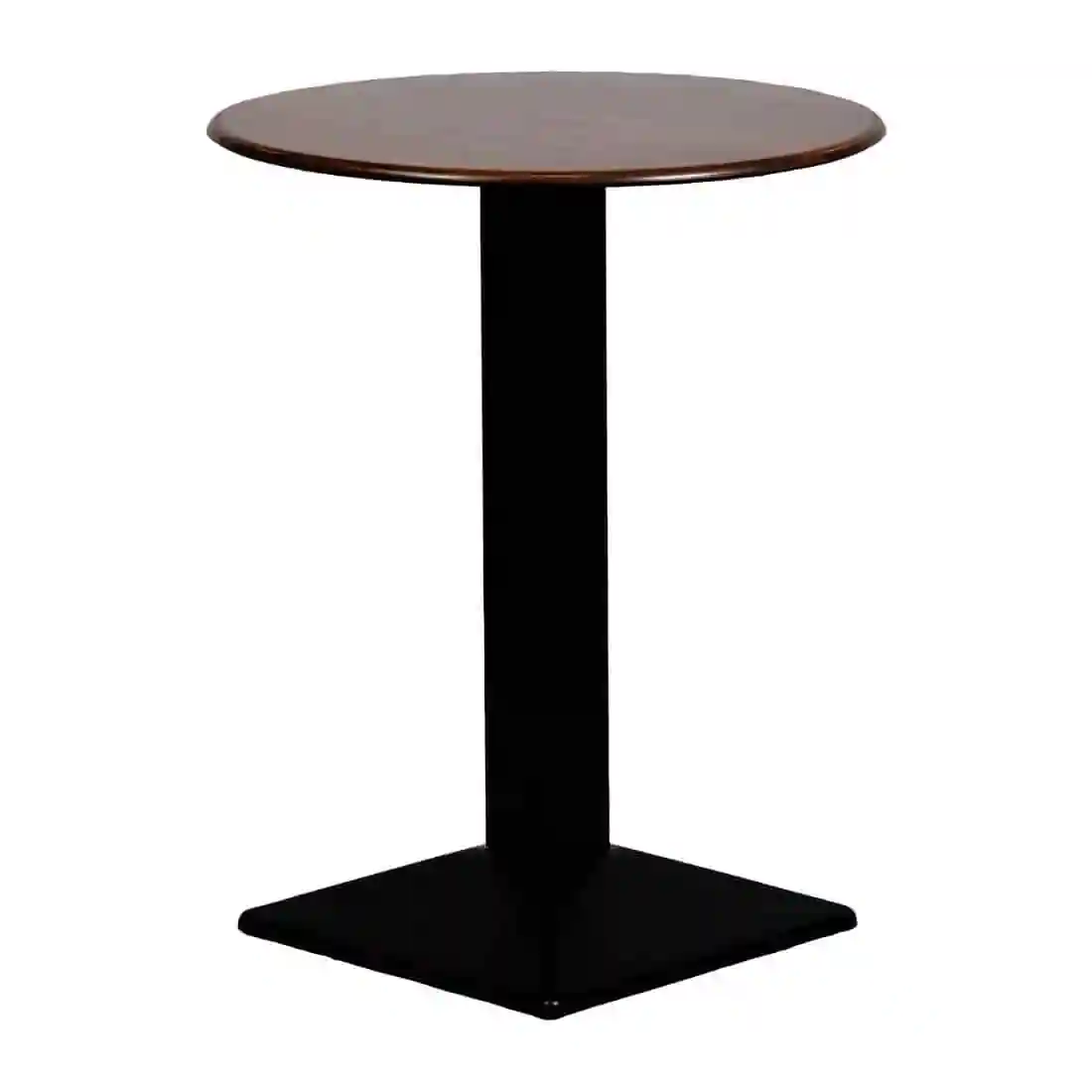 Turin Metal Base 600mm Round Poseur Table with Laminate Top in Walnut - Image 2