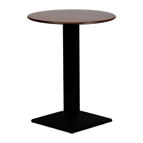 Turin Metal Base 600mm Round Poseur Table with Laminate Top in Walnut - Image 3
