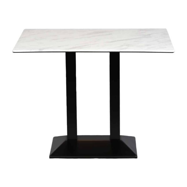 Turin Metal Base Rectangle Poseur Table with Laminate Top in Marble