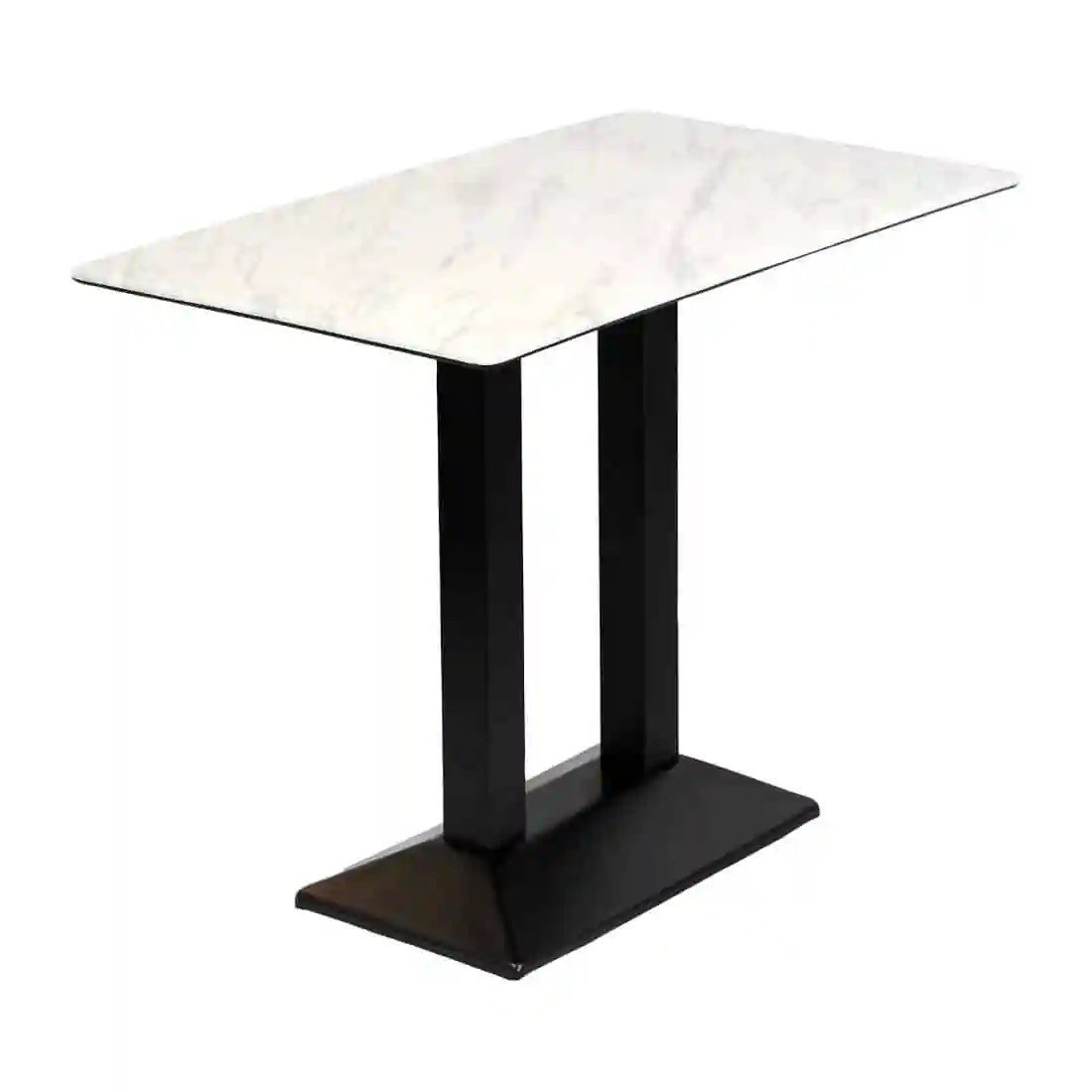 Turin Metal Base Rectangle Poseur Table with Laminate Top in Marble - Image 3