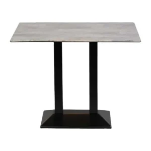 Turin Metal Base Rectangle Poseur Table with Laminate Top in Concrete