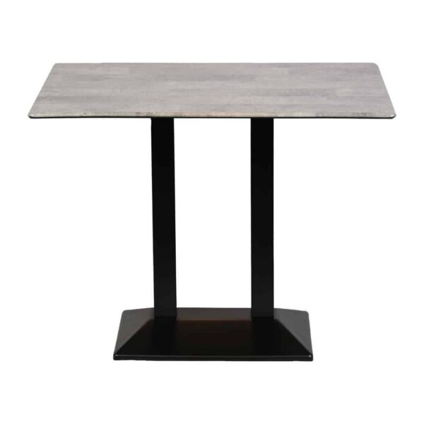 Turin Metal Base Rectangle Poseur Table with Laminate Top in Concrete