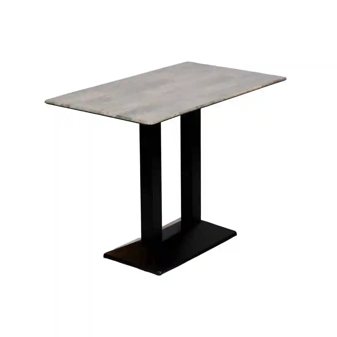 Turin Metal Base Rectangle Poseur Table with Laminate Top in Concrete - Image 3