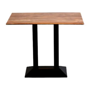 Turin Metal Base Rectangle Poseur Table with Laminate Top in Planked Oak