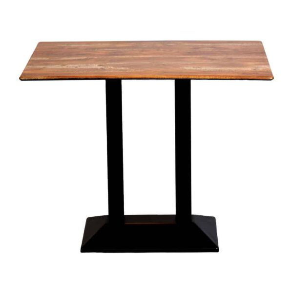 Turin Metal Base Rectangle Poseur Table with Laminate Top in Planked Oak