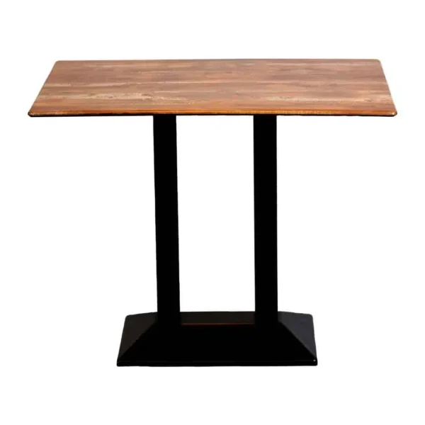 Turin Metal Base Rectangle Poseur Table with Laminate Top in Planked Oak - Image 1