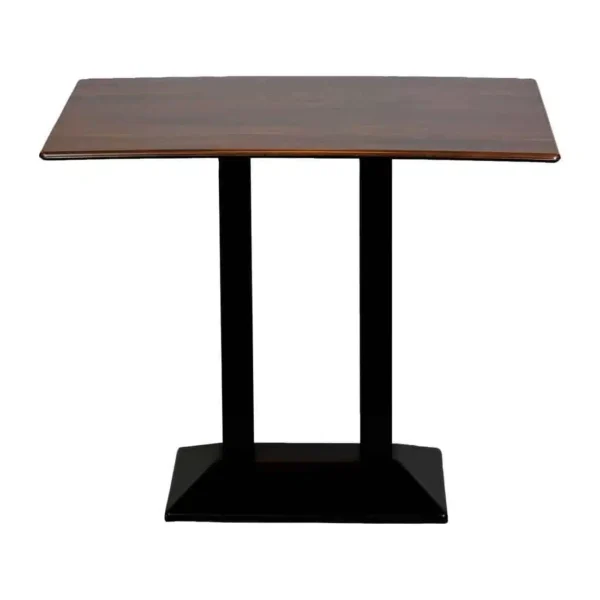 Turin Metal Base Rectangle Poseur Table with Laminate Top in Walnut - Image 1