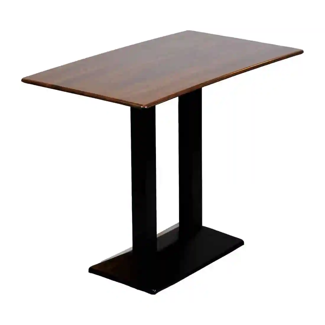 Turin Metal Base Rectangle Poseur Table with Laminate Top in Walnut - Image 2
