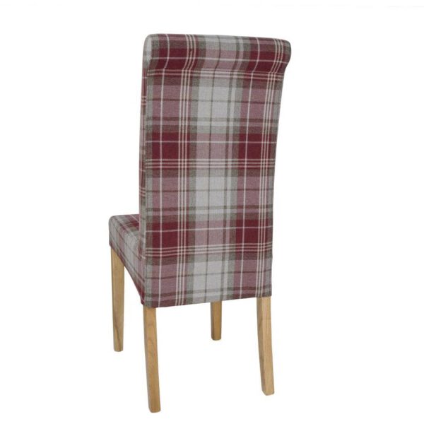Bolero Austin Dining Chairs Wine Tartan (Pack of 2) - Image 3