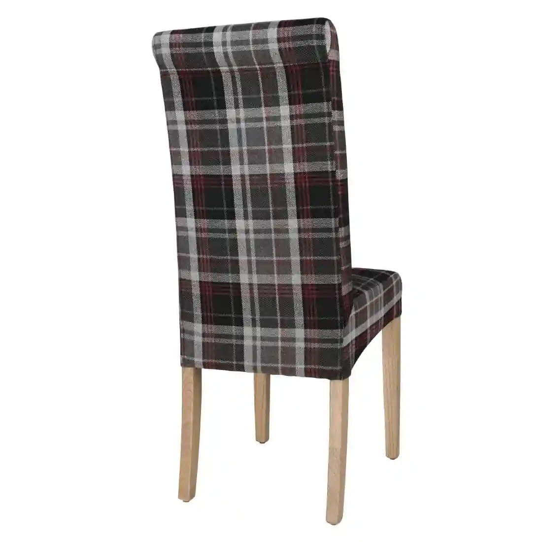 Bolero Austin Dining Chairs Grey Tartan (Pack of 2) - Image 3