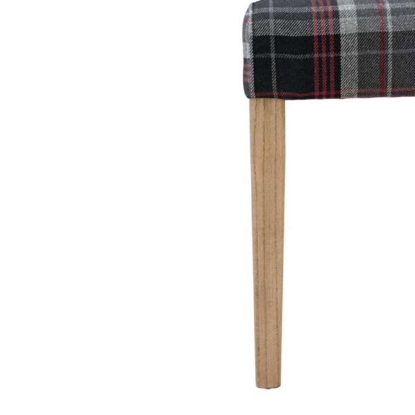 Bolero Austin Dining Chairs Grey Tartan (Pack of 2) - Image 5