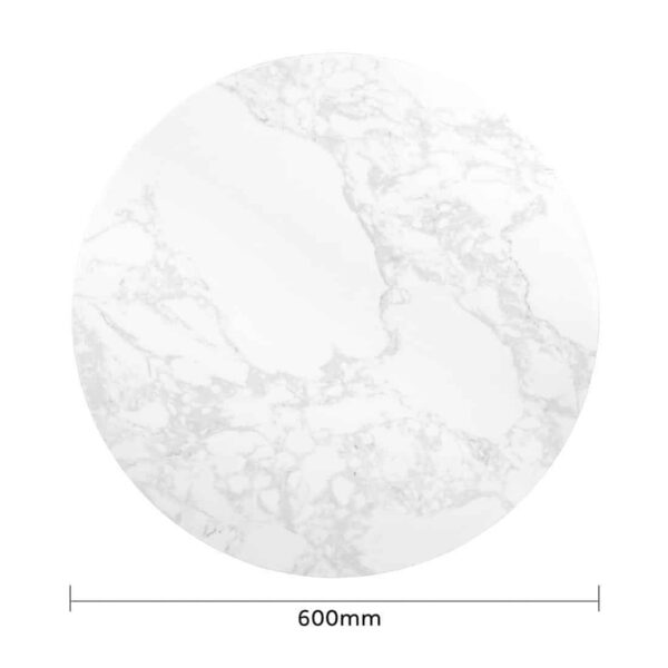 Bolero Round Marble Effect Tabletop White 600mm - Image 5