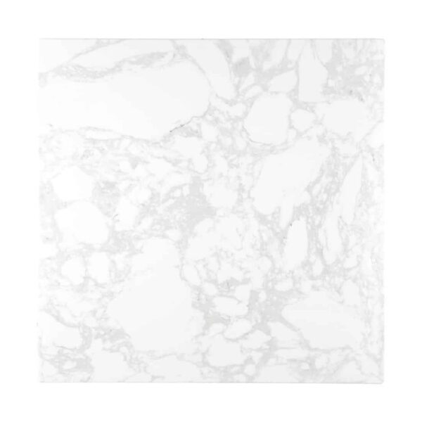 Bolero Square Marble Effect Tabletop White 600mm - Image 2