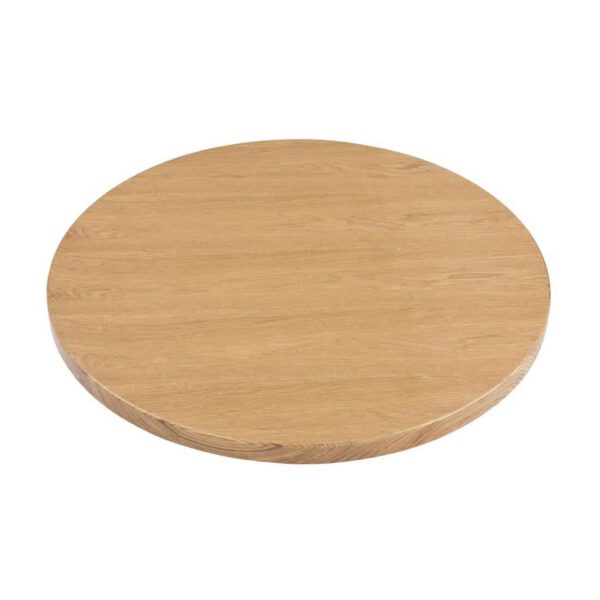 Bolero Pre-drilled Round Table Top Natural Ash Veneer 600mm - Image 2
