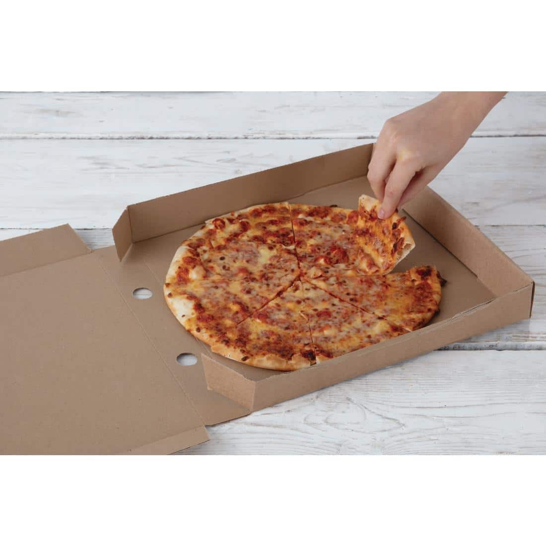 Fiesta Compostable Plain Pizza Boxes 12" (Pack of 100) - Image 7