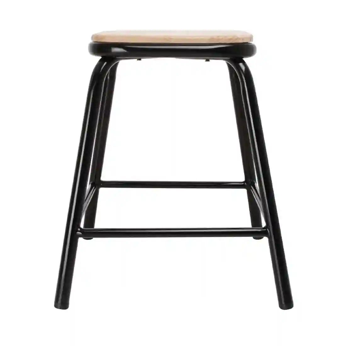 Bolero Cantina Low Stools with Wooden Seat Pad Black (Pack of 4) - Image 2