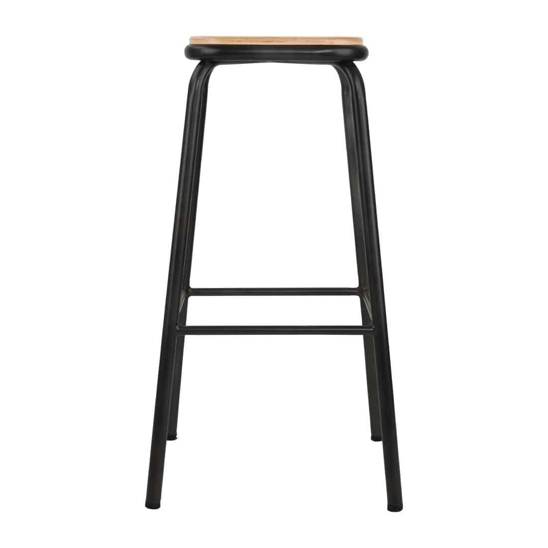 Bolero Cantina High Stools with Wooden Seat Pad Black (Pack of 4) - Image 5