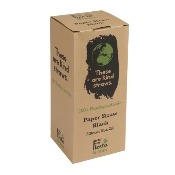 Fiesta Compostable Paper Straws Black (Pack of 250) - Image 5