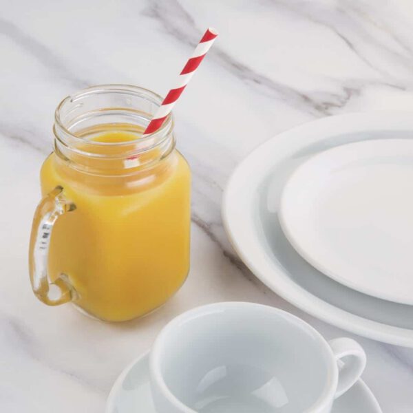 Fiesta Compostable Paper Straws Red Stripes (Pack of 250) - Image 3
