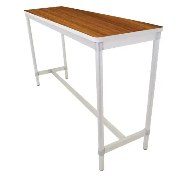 Gopak Enviro Indoor Teak Effect Rectangle Poseur Table 1800mm - Image 1