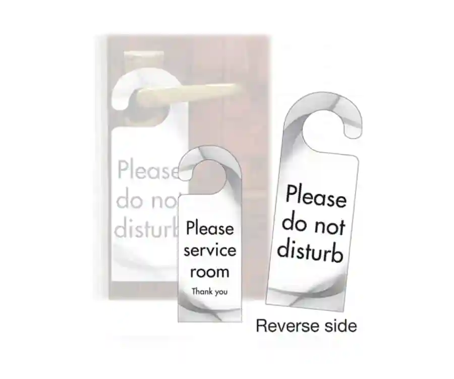Black & White Do Not Disturb / Please Service Room Door Hangers - Image 2
