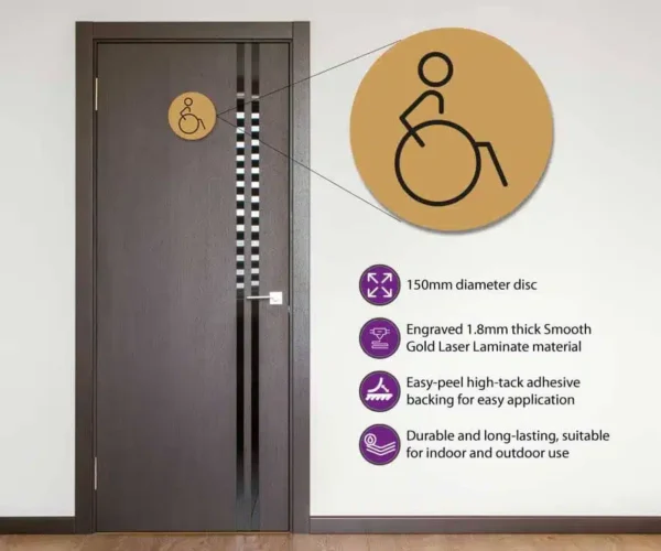Disabled Toilet Door Symbol Right. 150mm - Image 2